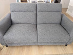 Power Reclining Grey Fabric Sofa / Loveseat / Couch - Excellent Condition