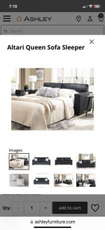 Queen sofa bed & oversized ottoman