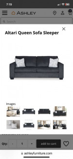 Queen sofa bed & oversized ottoman