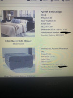 Queen sofa bed & oversized ottoman