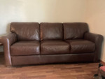 Brown leather sofa