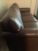 Brown leather sofa