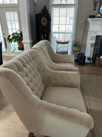 Linen cream, colored living room, sofa set with two chairs