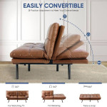 NEW! Leather Futon Couch/Sofa Memory Foam, Morden Convertible Sofa Bed