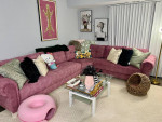 Pink Mauve Sectional Sofa