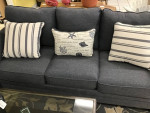 Navy Blue Sleeper Sofa with 3 Pillows