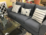 Navy Blue Sleeper Sofa with 3 Pillows