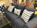 Navy Blue Sleeper Sofa with 3 Pillows