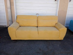 Mid-Century Modern Upholstered Yellow Sun Sofa