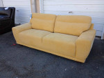 Mid-Century Modern Upholstered Yellow Sun Sofa