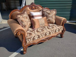 ACME Elegant Victorian Brown Floral Loveseat Sofa