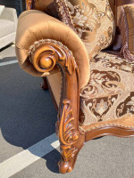 ACME Elegant Victorian Brown Floral Loveseat Sofa