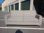 NEW Modern Gray Apartment Sofa with Chrome Legs