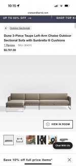300 crate and barrel outdoor sofa