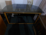 1/2 Round Sofa Table with Glass Top (#0090)