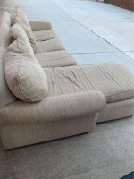 Free Delivery - Tan Sectional Sofa / Couch with Pullout Bed and Chaise