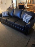 Real top grain leather sofa