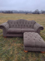 Vintage Corduroy Sofa with Chaise