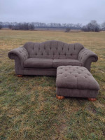 Vintage Corduroy Sofa with Chaise