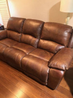 leather sofa/recliner and Chair.