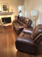 leather sofa/recliner and Chair.