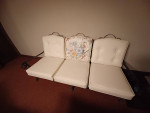 Patio Wrought Iron Sofa with Cushions