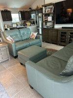 Don’t miss out.  Ashley Designer Sofa, Leather Loveseat and ottoman