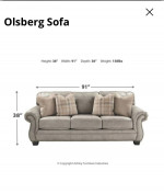 Olesberg Sofa - Very good condition  91" x 38"