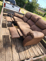 Sofa with recliners at both ends