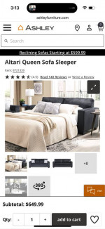 ~~ Altari Queen Sofa Sleeper ** Ashley furniture * Sofa Sleeper Couch