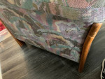 Modern Teak Upholstered Sofa / Couch & Chair