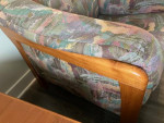Modern Teak Upholstered Sofa / Couch & Chair