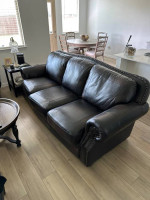 Leather Stationary Sofa and Chair from Stacy’s Furniture