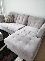 L Shape Sectional Light Grey/Beige Sofa