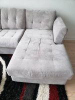 L Shape Sectional Light Grey/Beige Sofa
