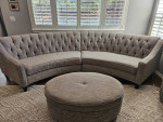 Curved Sofa w/ Storage Ottoman