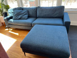Nova Twilight Blue Sofa w/ Ottoman by Article