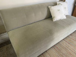 Crate & Barrel 6 Ft 6” Gold Modern Armless Sofa Couch.