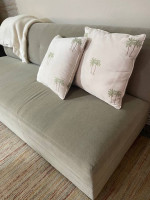 Crate & Barrel 6 Ft 6” Gold Modern Armless Sofa Couch.