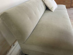 Crate & Barrel 6 Ft 6” Gold Modern Armless Sofa Couch.