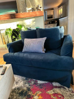 Oversized sofa and chair