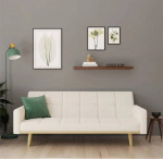 Ivory Sherpa Futon Sofa