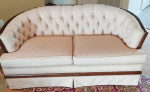MCM Tufted Wood Trim Sofa and Loveseat