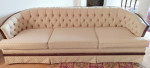 MCM Tufted Wood Trim Sofa and Loveseat