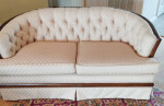 MCM Tufted Wood Trim Sofa and Loveseat