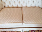 MCM Tufted Wood Trim Sofa and Loveseat