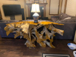 Teak Tree Root Console Sofa Table