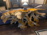 Teak Tree Root Console Sofa Table