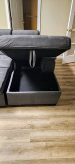 Sofa with chaise and pull out bed
