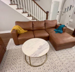 Leather Chaise Sofa & Chair